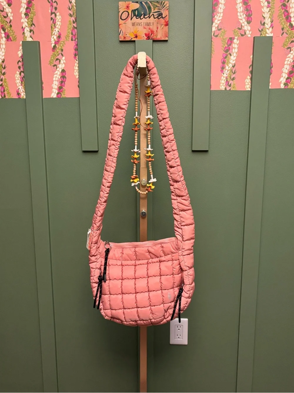 Free People Pink Quilted Carryall Bag - NWT